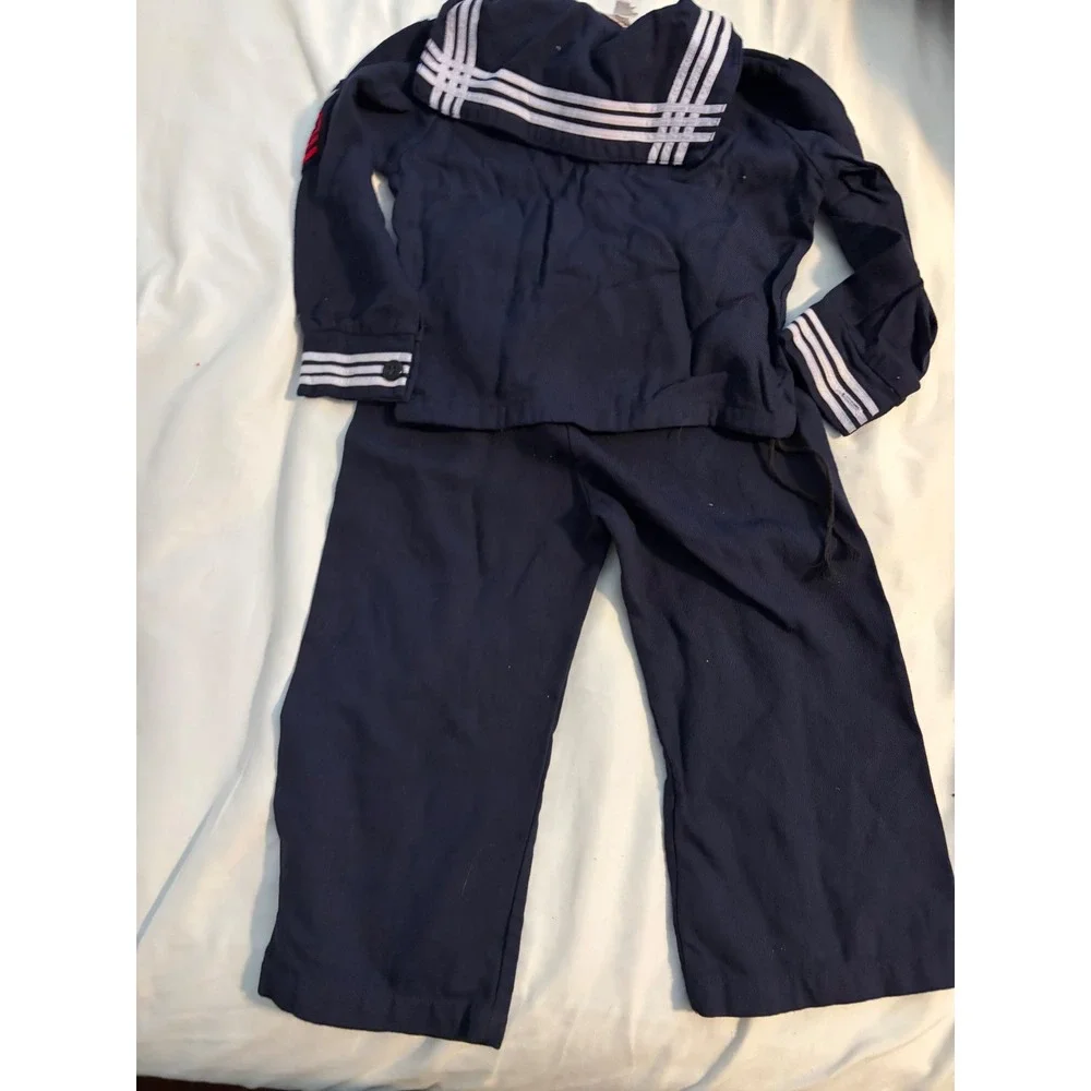 Gentry Sailor Costume Set Nautical Navy Blue Striped Patch Large